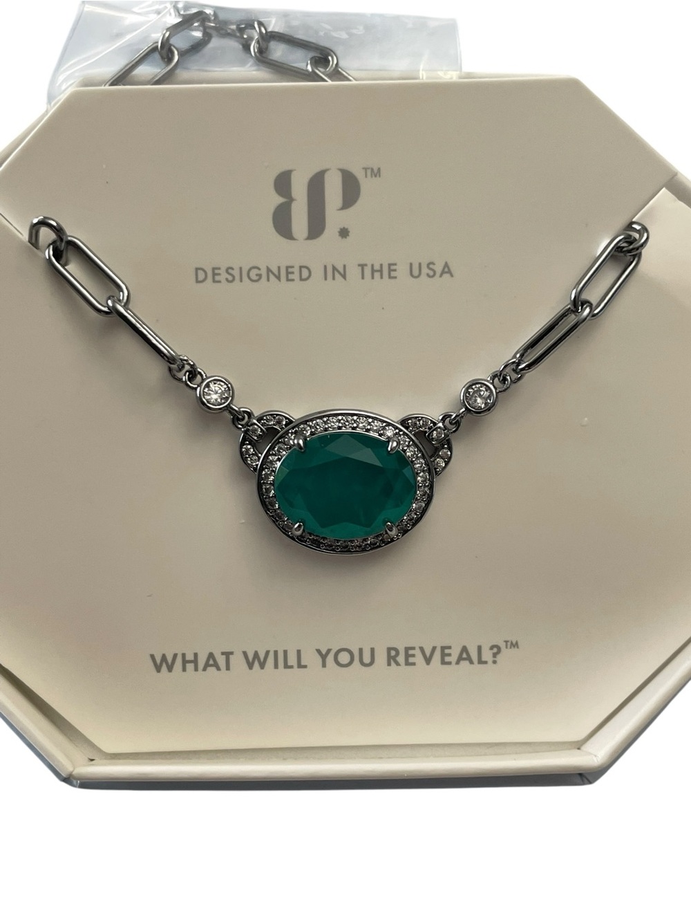 Bomb Party Necklace NK46054 “Wild Heart Unbroken” Hematite/Twilight Sapphire NIB